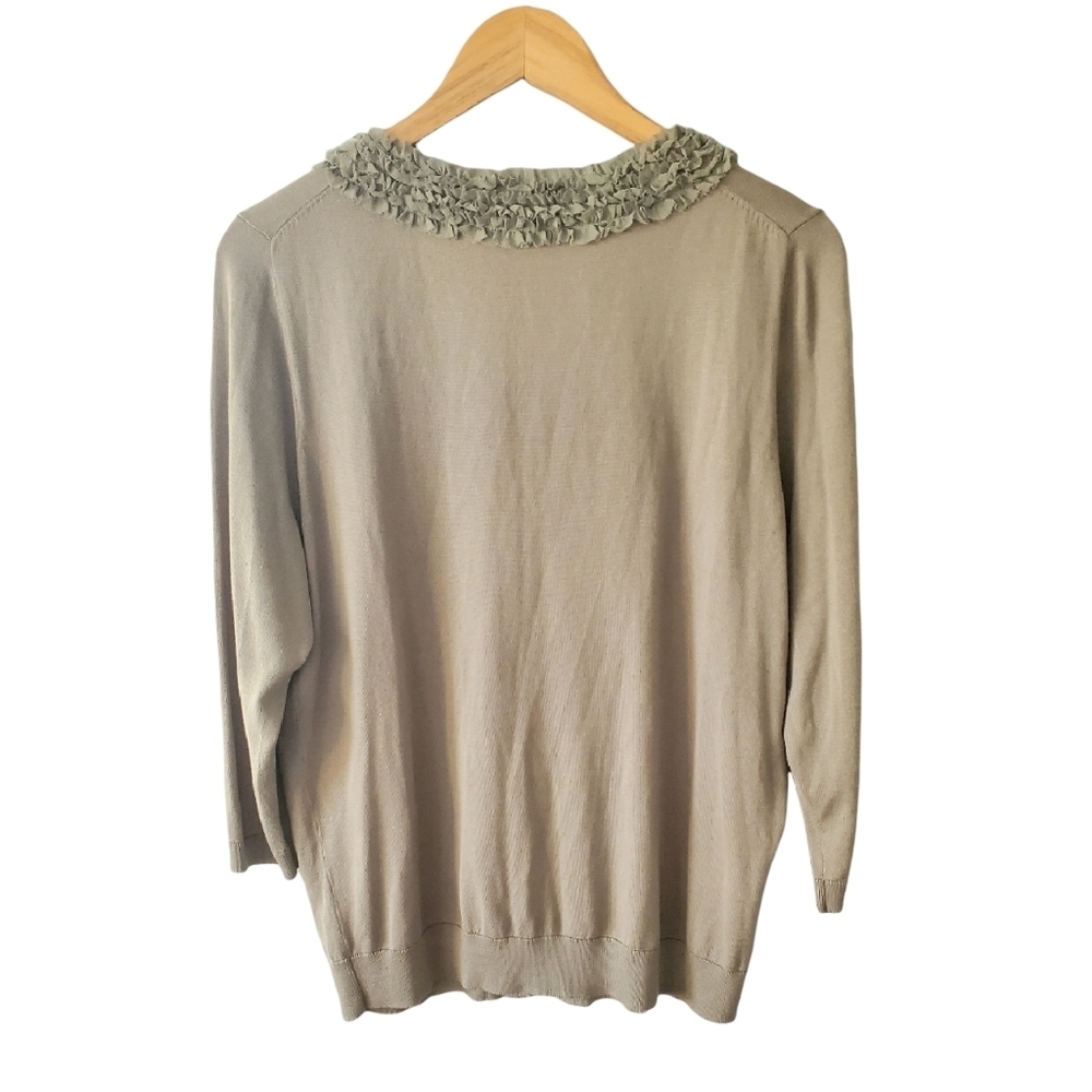 Talbots Ruffled Neck Cardigan Size XL - Picture 2 of 2